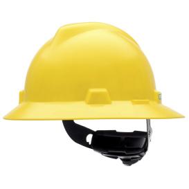 HAT SAFETY FULL BRIM YELLOW W/ RATCH SUS