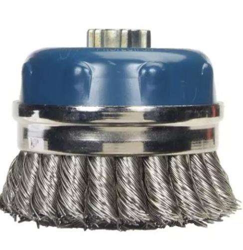 BRUSH CUP WIRE 4IN X 5/8-11 STAINLESS