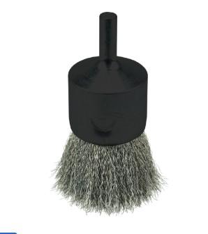Crimped Wire End Brush 1", .006" Stainless Steel Fill