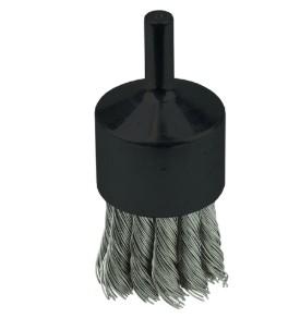 1-1/8" Knot Wire End Brush, .014" Stainless Steel Fill