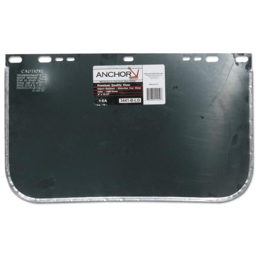 Visor, Dark Green, Aluminum Bound, 15-1/2 in L x 9 in H, for Jackson Safety Head Gear/Cap Adaptors