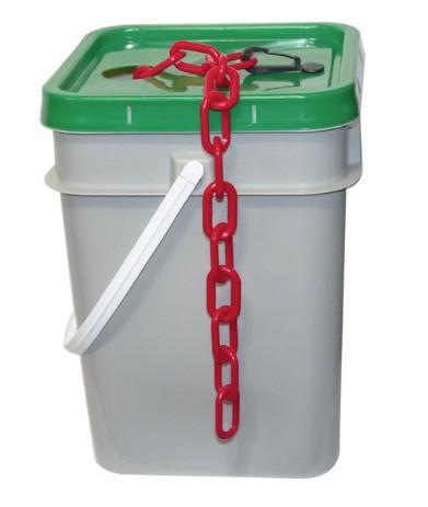 CHAIN RED PLASTIC 2IN 160FT/PAIL