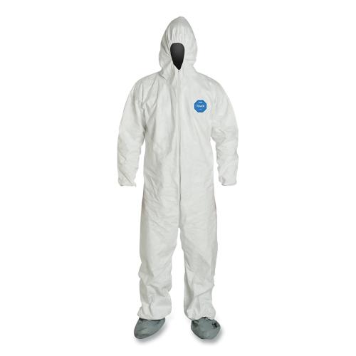 COVERALL TYVEK ELASTIC W/ HOOD MED 25/CS