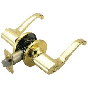 BRIGHT BRASS LEVER LOCKSET ENTRY - BOX PACK