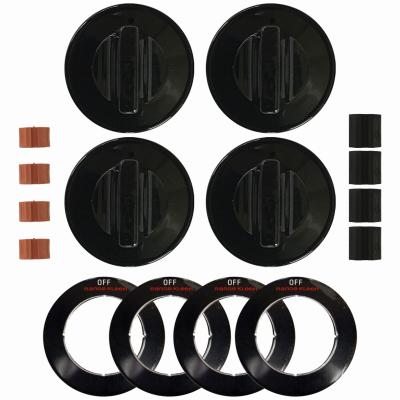4PK BLK UNIV GAS BURNER KNOB KIT