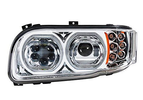 HEADLAMP LED LH PETERBILT CHROME 389