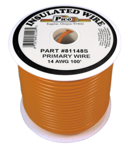 14 GAUGE ORANGE PRIMARY WIRE 100FT SPOOL
