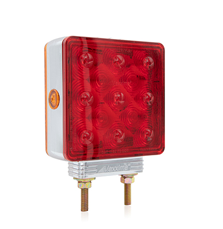 SQUARE CHROME RED/AMBER STT/PFT PEDESTAL LH DOUBLE POST