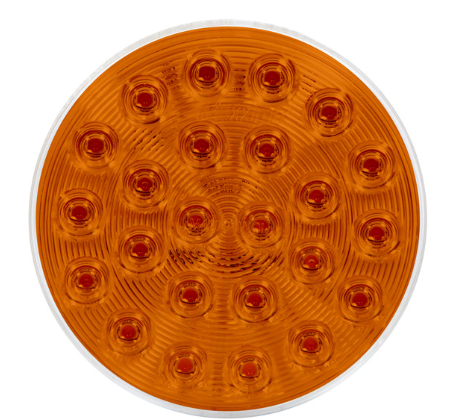 4 INCH ROUND AMBER FLASHING LED WARNING & AMBER PARK/TURN
