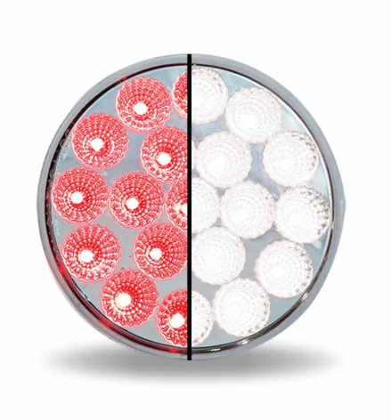 4" ROUND STOP, TURN & TAIL TO WHITE BACK UP ROUND LED LIGHT