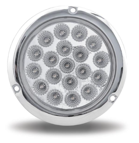 4" ROUND STOP, TURN & TAIL TO WHILE BACK UP ROUND FLANGE MOUNT LED LIGHT