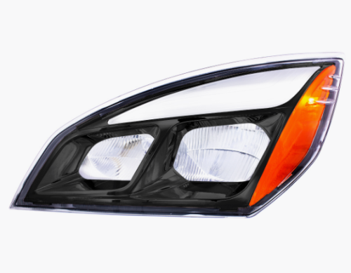 BLACK LED HEADLIGHT FOR 2018-2024 FREIGHTLINER CASCADIA DRIVER SIDE