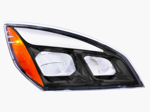 BLACK LED HEADLIGHT FOR 2018-2024 FREIGHTLINER CASCADIA PASSENGER
