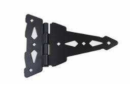 T-HINGE FANCY 8" BLACK FINISH W/SCREWS