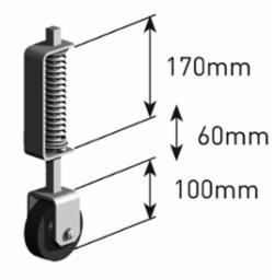 GATE WHEEL SPRING LOADED 14.5" GALV W/BOLT 200LB