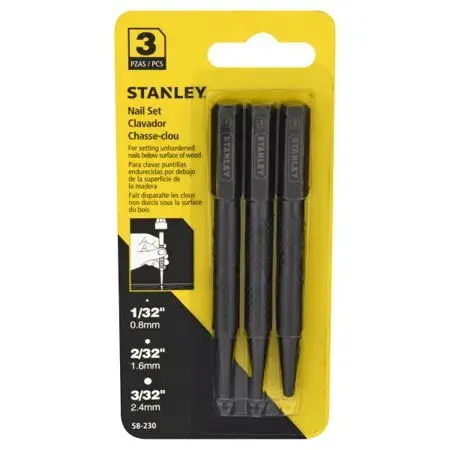 NAIL SET PACK 3-PIECE 1/32 2/32 3/32" SETS