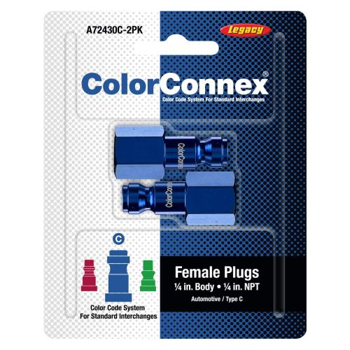 PLUGS 1/4" X 1/4" FNPT AUTO BLUE 2/PK CP2 CARDED
