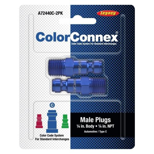 PLUGS 1/4" X1/4" MNPT AUTO BLUE 2/PK CP1 CARDED