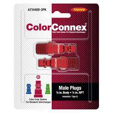 PLUGS 1/4" X 1/4" MNPT INDUST RED 2/PK CP21 CARD