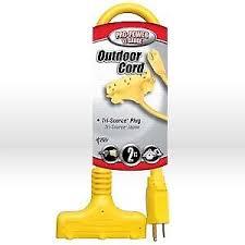 EXTENSION CORD 12/3 X 2' TRI-TAP SJTW VINYL