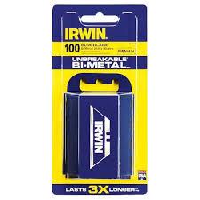 UTILITY BLADE BI-METAL BLUE 100/PACK