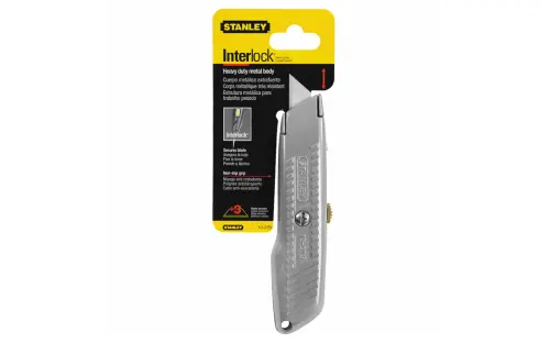 KNIFE UTILITY RETRACTABLE BLADE 5-3/8" INTERLOCK