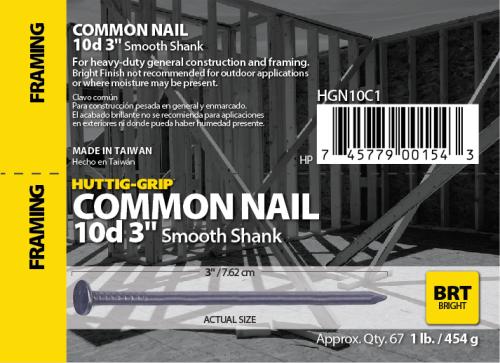 10D BRIGHT COMMON NAIL 1#