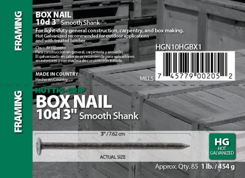 10D HDG BOX NAIL 1#