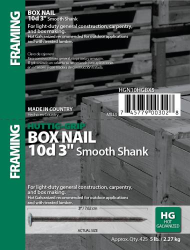 10D HDG BOX NAIL 5#