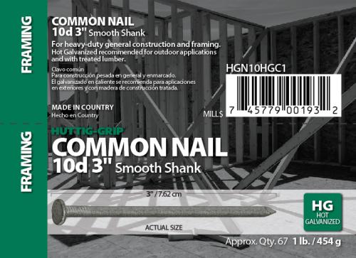 10D HDG COMMON NAIL 1#