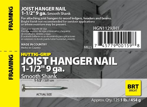 1-1/2 (9 GA) JOIST HANGER NAIL 1#
