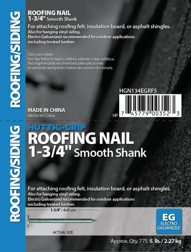 1-3/4 ELECTRO GALVANIZED ROOFING NAIL 5#