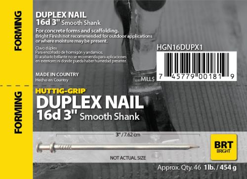 16D BRIGHT DUPLEX NAIL 1#