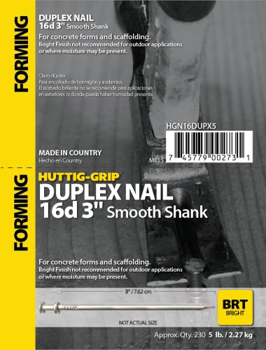 16D BRIGHT DUPLEX NAIL 5#