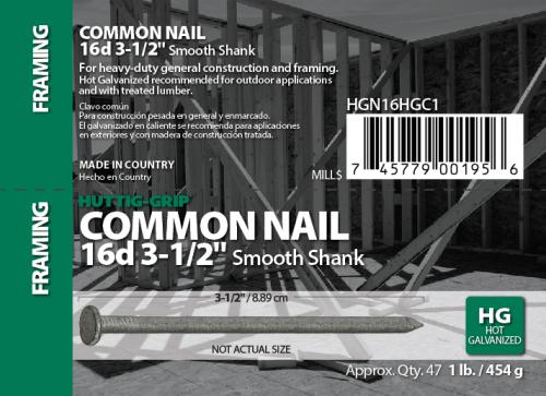 16D HDG COMMON NAIL #1