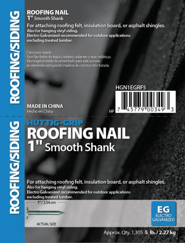 1" ELECTRO GALVANIZED ROOFING NAIL 5#
