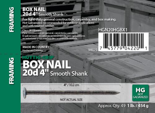 20D HDG BOX NAIL 1#