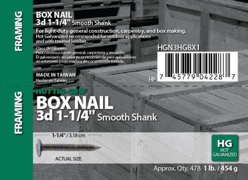 3D HDG BOX NAIL 1#