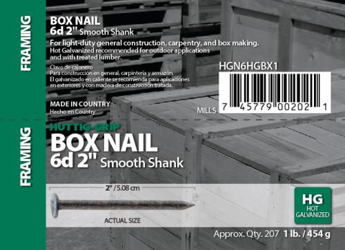 6D HDG BOX NAIL 1#