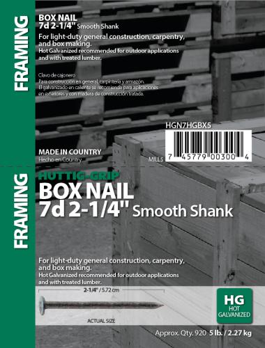 7D HDG BOX NAIL 5#