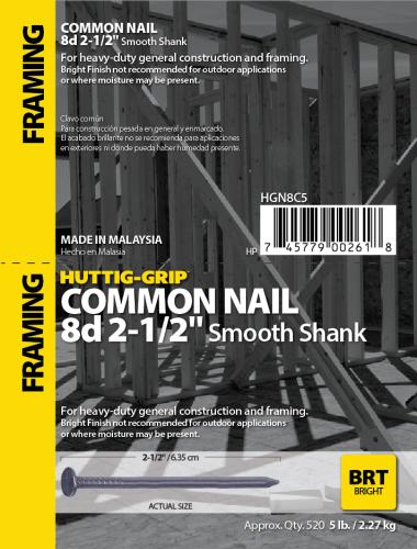 8D BRIGHT COMMON NAIL #5