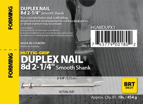 8D BRIGHT DUPLEX NAIL 1#