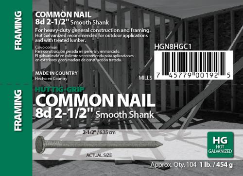 8D HDG COMMON NAIL 1#