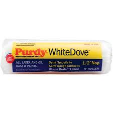 9" x 1/2" Nap Purdy White Dove Roller Cover, Dralon