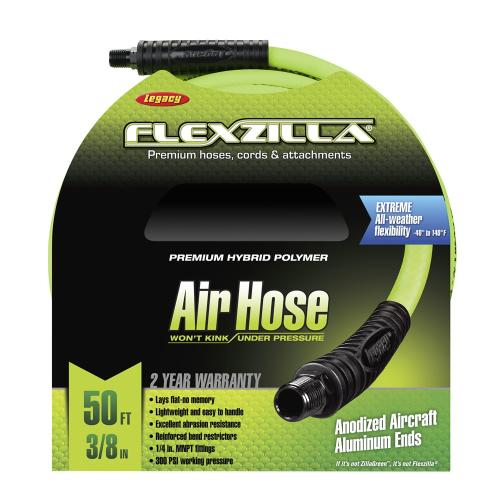 AIR HOSE 3/8" X 50' W/ 1/4" MNPT FITTINGS 300PSI