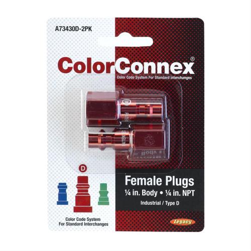 PLUGS 1/4" X 1/4" FNPT INDUST RED 2/PK CP20 CARD