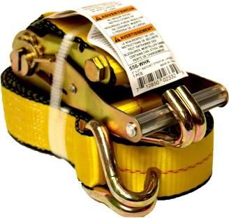 TIE DOWN RATCHET 2" X 27' W/J HOOKS 3,333-LBS