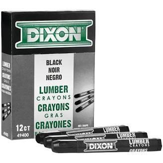 LUMBER CRAYON BLACK 12/BOX