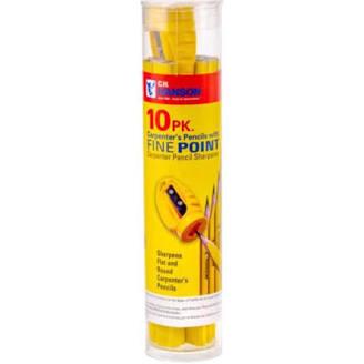 CARPENTER PENCILS YELLOW (10) W/ SHARPENER