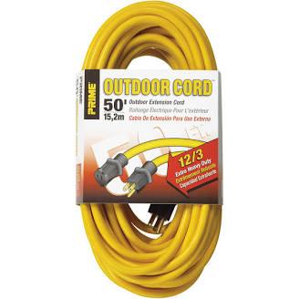 OUTDOOR 12/3 X 50' EXTENSION CORD YELLOW